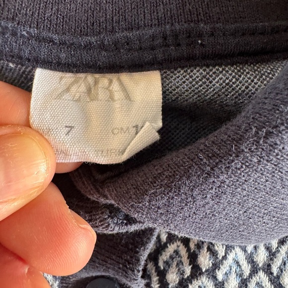 Zara Girls Vintage Inspired Collared Dress Navy Size 7 - Picture 3 of 3